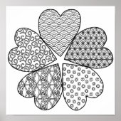 Sakura Bloem met Patronen Kleur Je Eigen Poster (Voorkant)