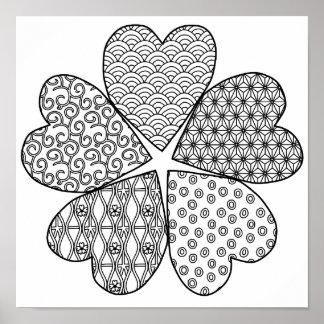 Sakura Bloem met Patronen Kleur Je Eigen Poster