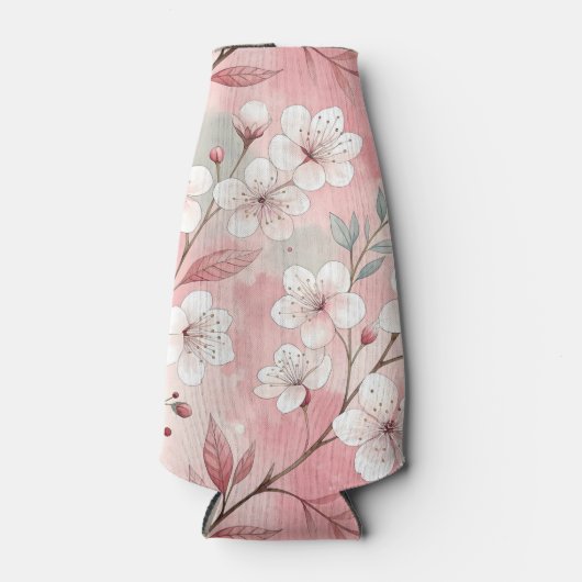 Sakura Bloem Patroon Roze Flesjeskoeler (Voorkant)