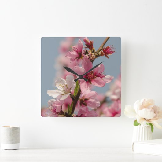 Sakura bloem, roze Japanse bloem Vierkante Klok (Huis)