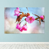 Sakura-bloemen in zachte roze kleuren in Springtim Canvas Afdruk (Insitu (Houten vloer))