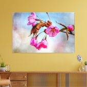 Sakura-bloemen in zachte roze kleuren in Springtim Canvas Afdruk (Insitu (Woonkamer))