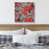 Sakura bloemen uitgerekt canvas Print (Insitu (Slaapkamer))
