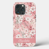 Sakura-bloemmotief op roze Case-Mate iPhone case (Achterkant)