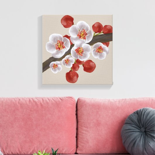 Sakura Bloesem Bloesem Canvas Afdruk (Insitu (Woonkamer))