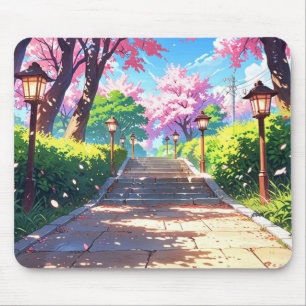 Sakura Bloesem Pad PastelLandschap Anime Muismat