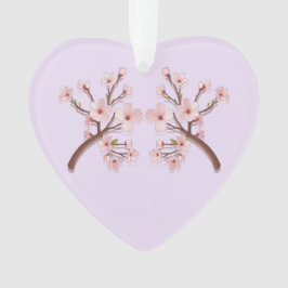 Sakura Bloesemtak Hart Acrylaat Ornament