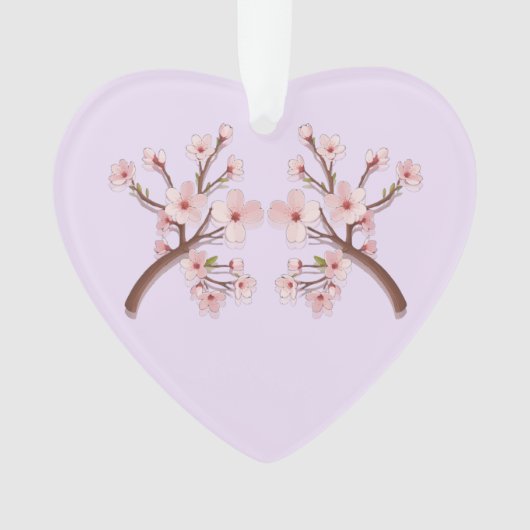 Sakura Bloesemtak Hart Acrylaat Ornament (voorkant)