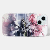 Sakura Blooming over het meer Case-Mate iPhone Case (Achterkant (horizontaal))