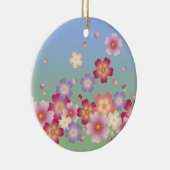 Sakura Blossom Blue & Green Personalized Gift Keramisch Ornament (Rechts)