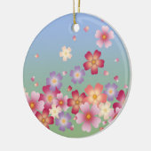 Sakura Blossom Blue & Green Personalized Gift Keramisch Ornament (Links)