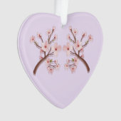 Sakura Blossom Branch Heart Acrylic Ornament (voorkant)