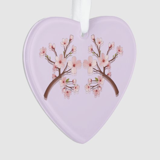 Sakura Blossom Branch Heart Acrylic Ornament (voorkant)