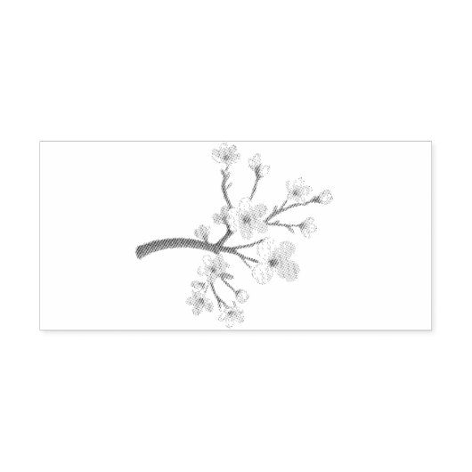 Sakura Blossom Branch Heart Rubberstempel (Afrduk)