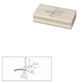 Sakura Blossom Branch Heart Rubberstempel (Gestempeld)