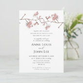 Sakura Blossom bruiloft uitnodiging (Staand voorkant)
