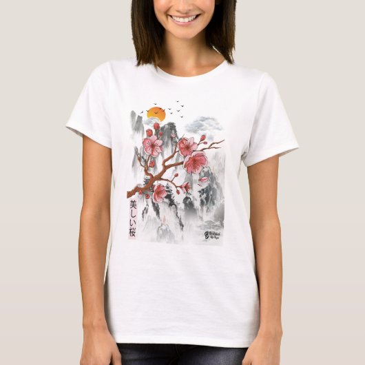 Sakura Blossom Dames Wit T-shirt (Voorkant)