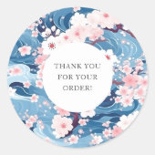 Sakura Blossom dank u voor uw bestelling Ronde Sticker (Voorkant)