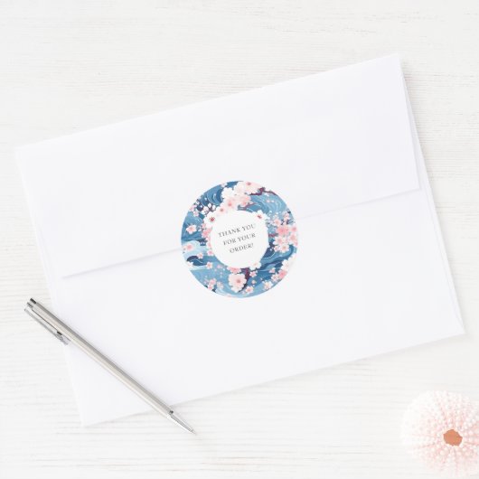 Sakura Blossom dank u voor uw bestelling Ronde Sticker (Envelop)