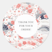 Sakura Blossom dank u voor uw bestelling Ronde Sticker (Voorkant)