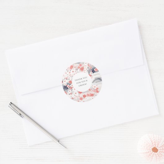 Sakura Blossom dank u voor uw bestelling Ronde Sticker (Envelop)