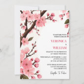 Sakura Blossom Een Pastel Garden Party Wedding Kaart (Voorkant)