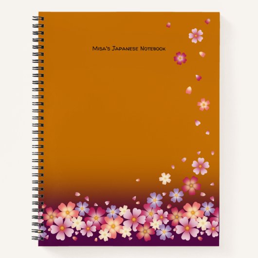 Sakura Blossom Gold Custom Student Katakana Notitieboek (Voorkant)