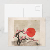 Sakura Blossom Landscape Zen hieroglyph Feestdagenkaart (Voorkant / Achterkant)