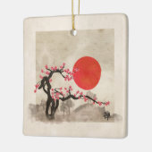 Sakura Blossom Landscape Zen hieroglyph Keramisch Ornament (Links)