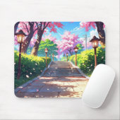 Sakura Blossom Path PastelLandscape Anime Mousepad Muismat (Met muis)