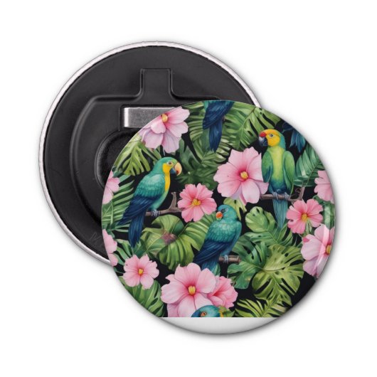 Sakura Blossom Patroon spelen Button Flesopener (Voorkant)