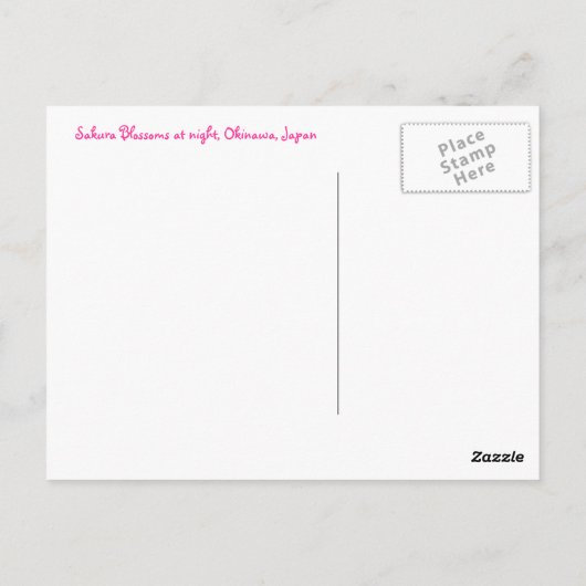 Sakura Blossom 's nachts Briefkaart (Achterkant)