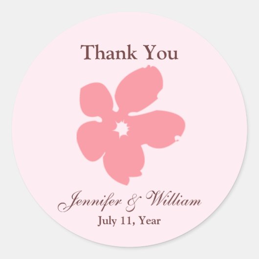 Sakura Blossom Silhouet Favor Stickers (Voorkant)