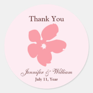 Sakura Blossom Silhouet Favor Stickers