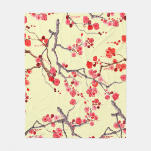 Sakura Blossom Waterverf Naadloos Patroon Fleece Deken