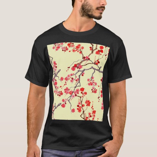 Sakura Blossom Waterverf Naadloos Patroon T-shirt (Voorkant)