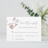 Sakura Blossom Wedding RSVP kaart (Staand voorkant)