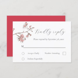 Sakura Blossom Wedding RSVP kaart