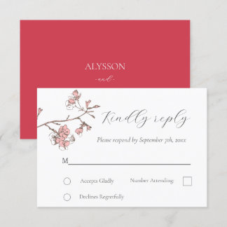 Sakura Blossom Wedding RSVP kaart