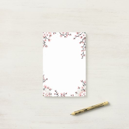 Sakura Blossoms and Fans Post-it® Notes (Op bureau)