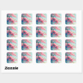 Sakura Blozen van de Lente Vierkante Sticker (Vel)
