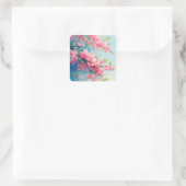 Sakura Blozen van de Lente Vierkante Sticker (Tas)