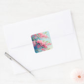 Sakura Blozen van de Lente Vierkante Sticker (Envelop)