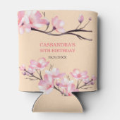 Sakura Blush Roze Kersenbloesem Peach Verjaardag Blikjeskoeler (Achterkant)