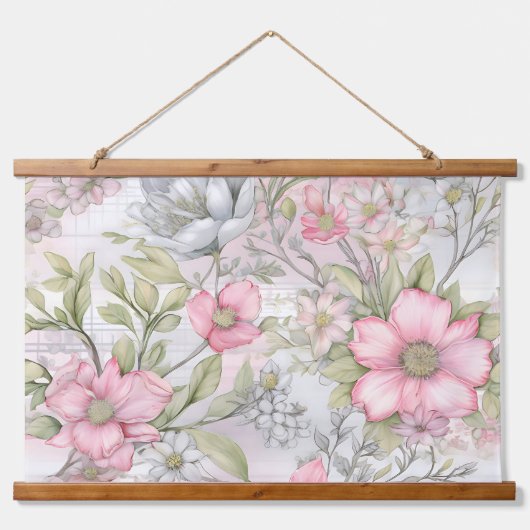 Sakura Blush Serenade Botanical Hangend Wandkleed (Voorkant)