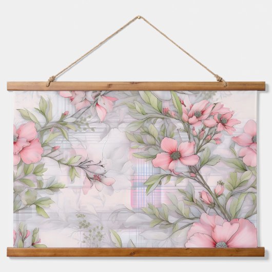 Sakura Blush Serenade Botanical Hangend Wandkleed (Voorkant)