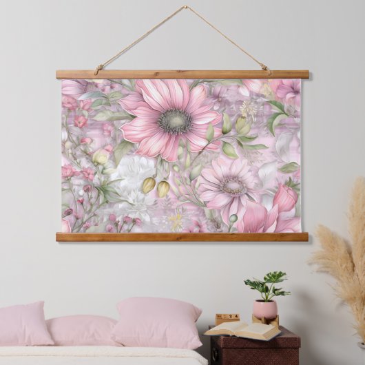 Sakura Blush Serenade Botanical Hangend Wandkleed (Slaapkamer)