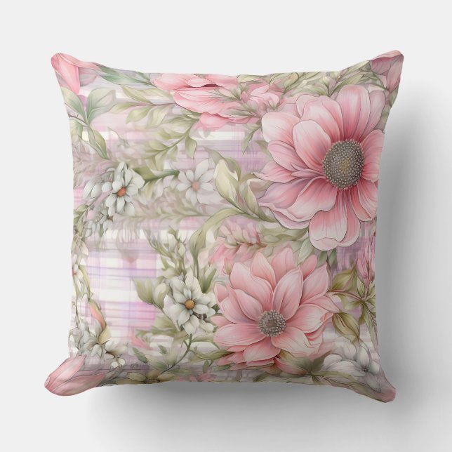 Sakura Blush Serenade Botanical Kussen (Voorkant)