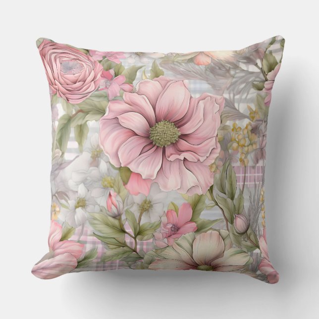 Sakura Blush Serenade Botanical Kussen (Voorkant)