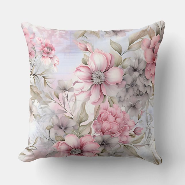 Sakura Blush Serenade Botanical Kussen (Voorkant)
